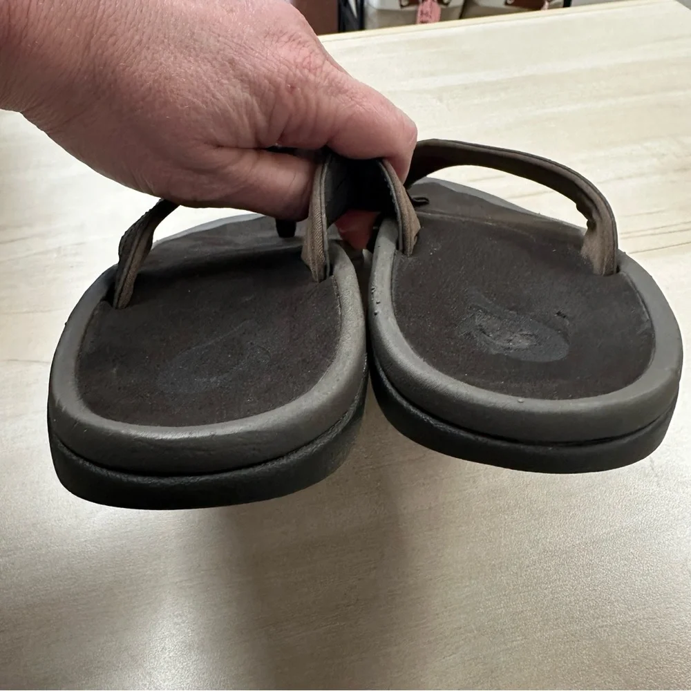 OluKai Brown Ohana Flip Flops - Picture 6 of 8